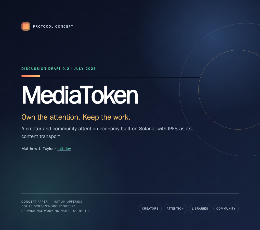 MediaToken discussion paper cover